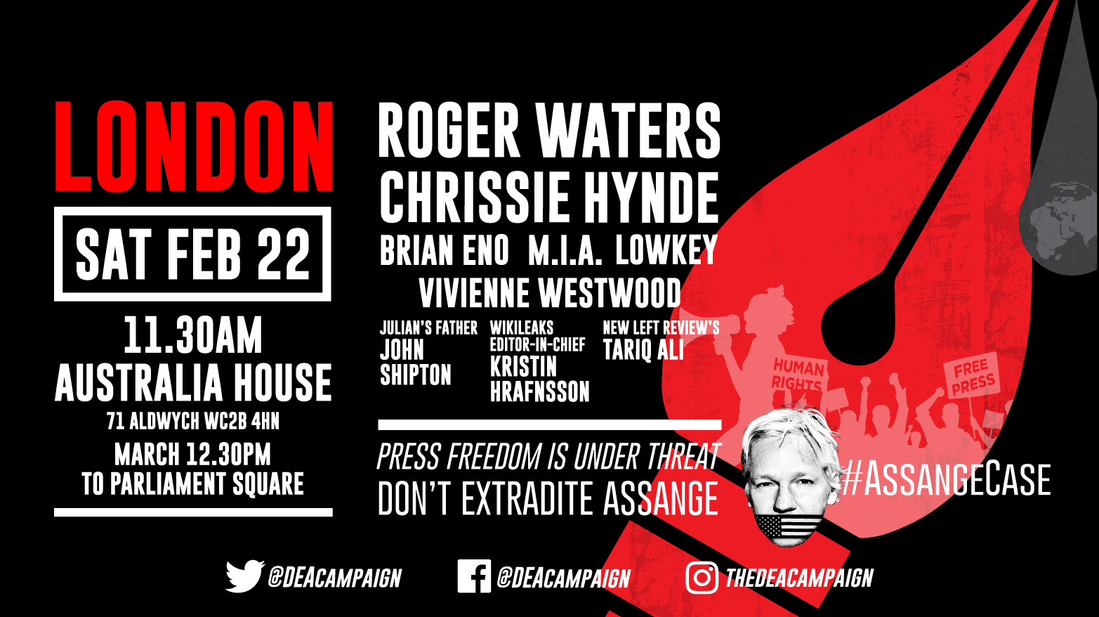 London Feb 22 2020 Australia House demo flyer